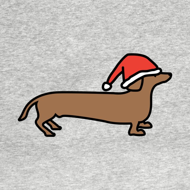 Dachshund dog wearing Christmas hat by SallySunday